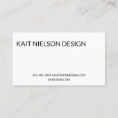 Fett Modernes Monogramm Beruflicher Schwarzer Hint Visitenkarte (Rückseite)