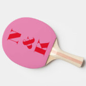Fett Modernes Monogramm rosa Rot Tischtennis Schläger (Seitenansicht)