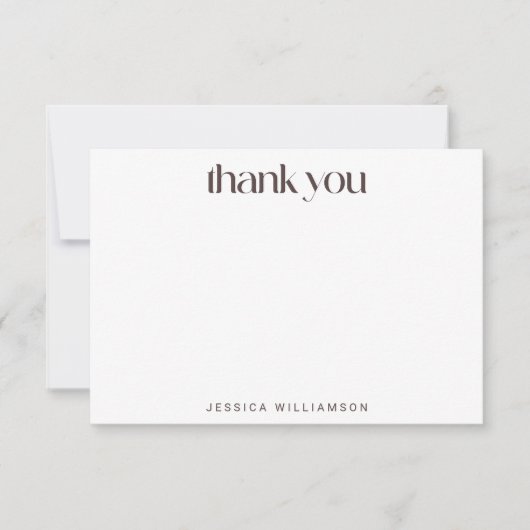 Fett modernes rosa braun Brautparty Dankeskarte (Vorderseite)