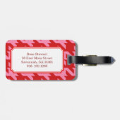 Fett modernes rotes und rosa Hahnentrittmuster Gepäckanhänger (Rückseite horizontal)