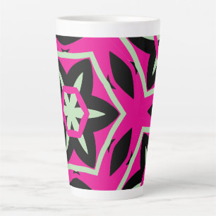 Fett Modernes, schwarz rosa Grün Milchtasse