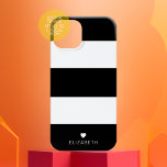 Fett Modernes Schwarz-weißes Streifenmuster mit He Case-Mate iPhone 14 Hülle<br><div class="desc">Ein minimales Design mit riesigen Streifen und einem Platz,  um Ihren Namen hinzuzufügen. Ein winziges Herz befindet sich direkt über der Monogramm-Fläche. Ein kühnes,  aber minimales Design mit einem optionalen Bereich zum Hinzufügen von Text.</div>