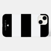 Fett Modernes Schwarz-weißes Streifenmuster mit He Case-Mate iPhone Hülle (Rückseite (Horizontal))