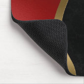 Fett Modernes Schwarzes Rot und Gold Mousepad (Ecke)