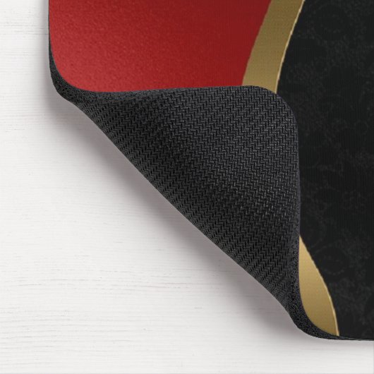 Fett Modernes Schwarzes Rot und Gold Mousepad (Ecke)