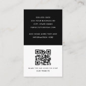 Fett modernes Schwarzweiß-Foto-Logo QR-Code Visitenkarte (Rückseite)