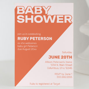 Fett modische Typografie Farbblock Kinderdusche Einladung