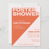 Fett modische Typografie Farbe Block Foster Dusche Einladung (Vorderseite)