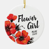 Fett Mohn Blume Personalisiert Blütenmädchen Name Keramik Ornament (Vorne)