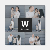 Fett monogram bearbeitbare Farbe Modernes Foto Mag Magnet (Vorne)