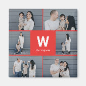 Fett monogram bearbeitbare Farbe Modernes Foto Mag Magnet (Vorne)