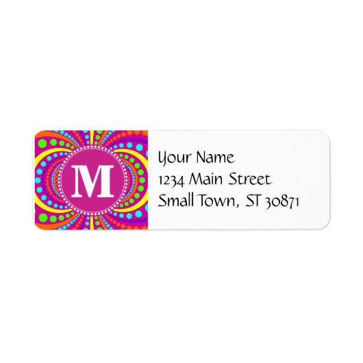 Fett Monogram Funky Muster Hot Pink Design (Vorne)