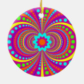 Fett Monogram Funky Muster Hot Pink Design Keramik Ornament (Hinten)