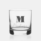 Fett Monogram Initial Extravagant Script Custom Wh Whiskyglas (Vorderseite)