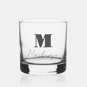Fett Monogram Initial Extravagant Script Custom Wh Whiskyglas