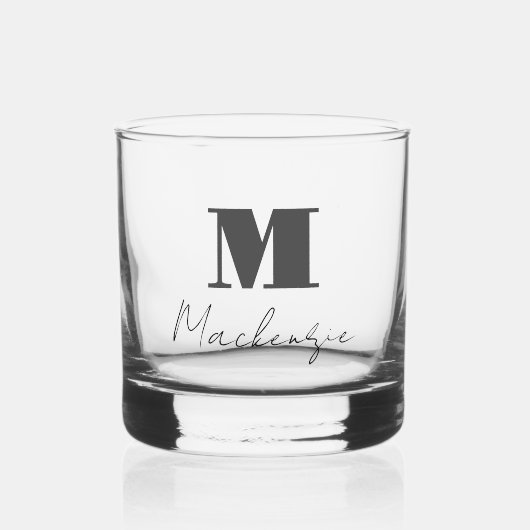 Fett Monogram Initial Extravagant Script Custom Wh Whiskyglas (Vorderseite)