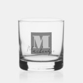 fett Monogram Initial Extravagant Script Custom Whiskyglas (Vorderseite)