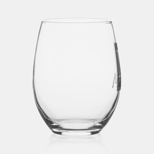 Fett Monogram Initial Extravagant Script Weinglas Ohne Stiel (Rechts)