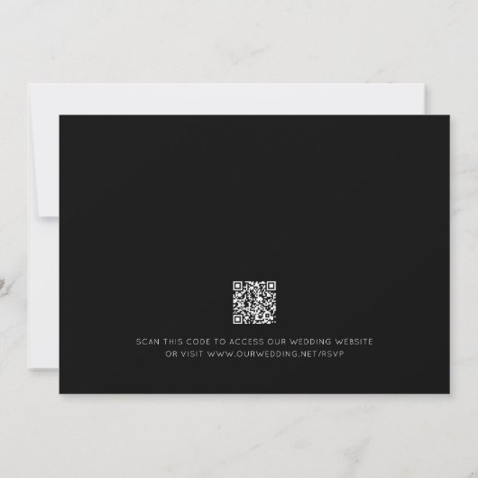 Fett Monogram Initials Minimal QR Code Hochzeit Einladung (Rückseite)