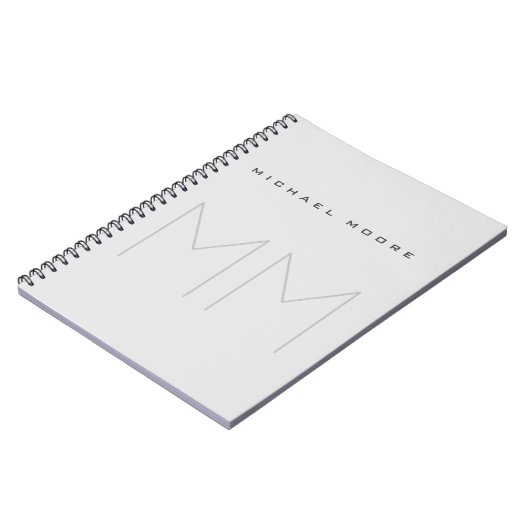 Fett Monogram Name Modern Minimalistisch Notizblock (Linke Seite)