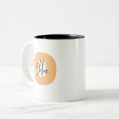Fett Monogram Orange Lowercase Initial Script Name Zweifarbige Tasse (Vorderseite Links)