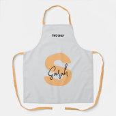 Fett Monogram Orange Uppercase Initial Script Name Schürze (Vorderseite)