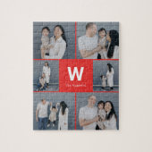 Fett monogramm bearbeitbares Farbfoto Collage Puzz Puzzle (Vertikal)