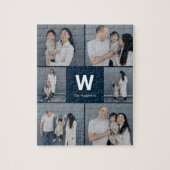 Fett monogramm bearbeitbares Farbfoto Collage Puzz Puzzle (Vertikal)