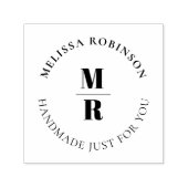 Fett Monogramm Chic Handmade Circle Text Permastempel (Design)