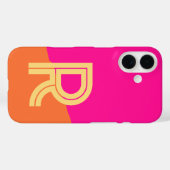 Fett Monogramm Hellrosa Orange Case-Mate iPhone Hülle (Rückseite (Horizontal))