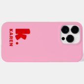 Fett Monogramm Initial und Name Rosa Case-Mate iPhone Hülle (Rückseite (Horizontal))