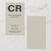 Fett Monogramm Modern Minimalistisch Visitenkarte (Vorne/Hinten)