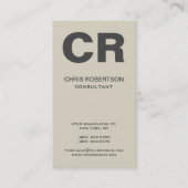 Fett Monogramm Modern Minimalistisch Visitenkarte (Vorderseite)