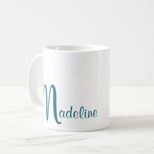 Fett-Monogramm-Name Kaffeetasse (Vorderseite Links)
