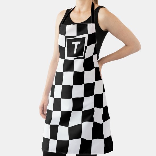 Fett Monogramm Schwarz-weißes Prüfmuster Schürze (InSitu)