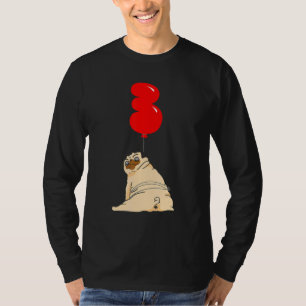Fett Mops 3. Geburtstag Kinder Ballon Party T-Shirt