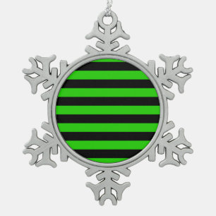 Fett-Muster für grüne und schwarze Streifen Schneeflocken Zinn-Ornament