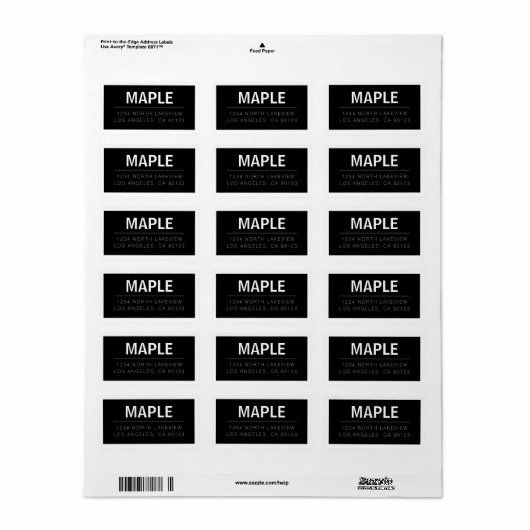 Fett-Nachname oder Firmenmarke | Text ohne Grenze Adressaufkleber (Vorne)