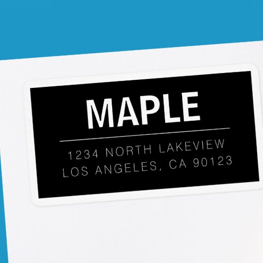 Fett-Nachname oder Firmenmarke | Text ohne Grenze Adressaufkleber