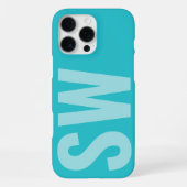 Fett Name Initials Aqua Blue Custom Monogram iPhone Hülle (Rückseite)