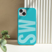 Fett Name Initials Aqua Blue Custom Monogram iPhone Hülle