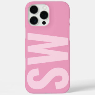 Fett Name Initials Girly Baby Pink Custom Monogram iPhone 16 Pro Max Hülle