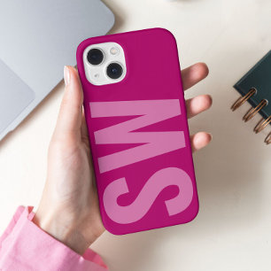 Fett Name Initials Girly Pink Custom Monogram iPhone 16 Pro Max Hülle