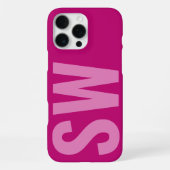 Fett Name Initials Girly Pink Custom Monogram iPhone Hülle (Rückseite)