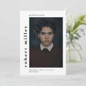 Fett Name Klasse Foto Abschluss Einladung (Stehend Vorderseite)