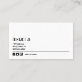 Fett Name Modern Minimalistisch Visitenkarte (Rückseite)