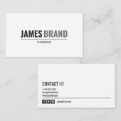 Fett Name Modern Minimalistisch Visitenkarte (Vorne/Hinten)