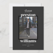 Fett Name Schwarzer Abschluss Ankündigung Foto-Kar (Vorderseite)