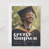 Fett Name Script Grad Graduate Two Foto Ankündigung (Vorderseite)