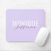 Fett Name Script Modern Lilac Lavender Monogram Mousepad (Mit Mouse)